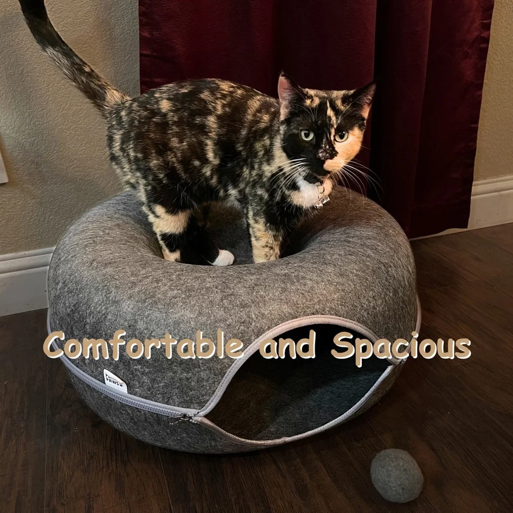 Large Cat Tunnel Bed for Cats, Scratch Resistant